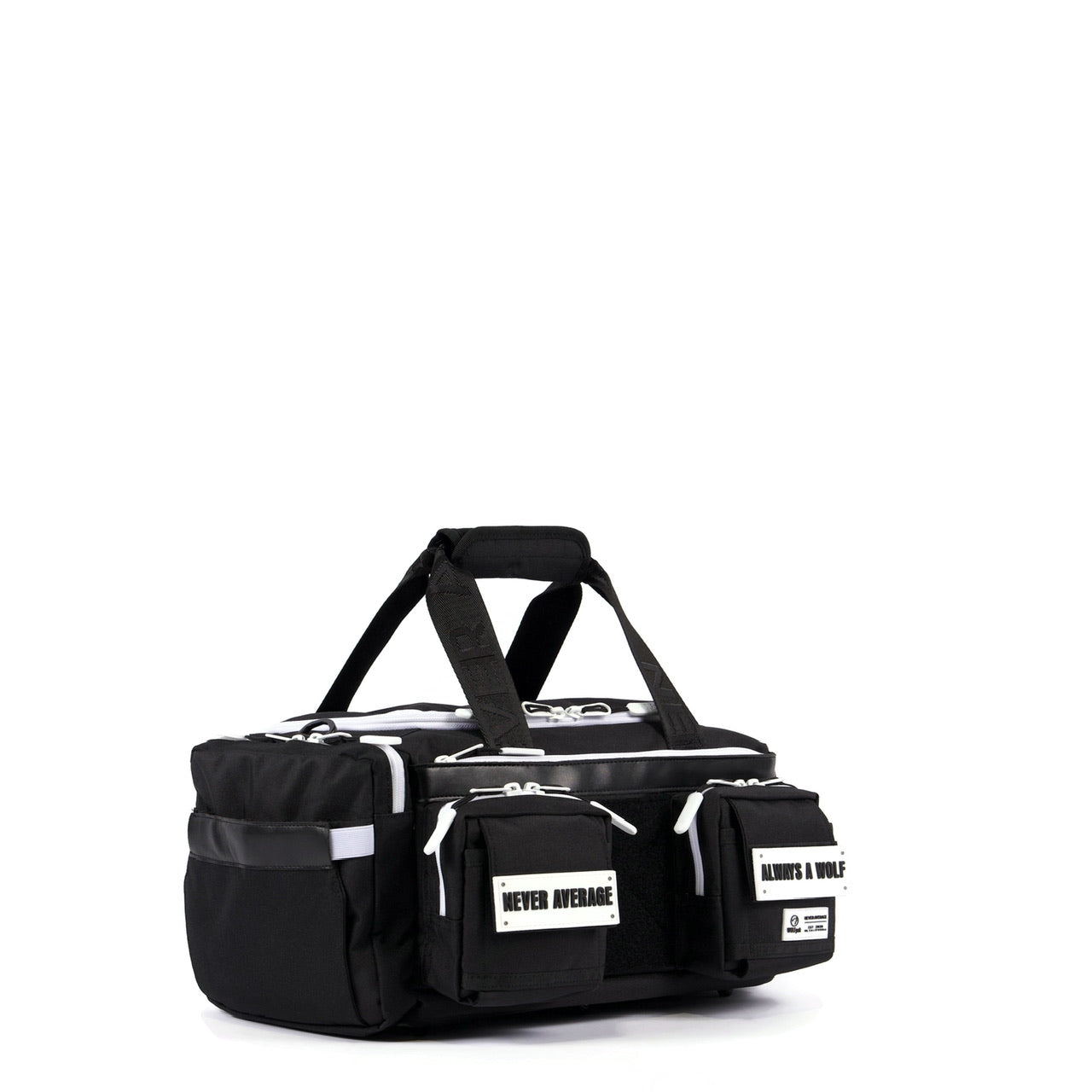 20L Mini Duffle Bag Black with White Accents